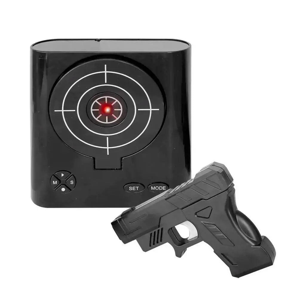 Digital Gun Alarm Clock with Target, Shooting Interactive Wake-Up Clock, Novelty Bedroom Gadget,Fun Game Alarm for Sleepy People